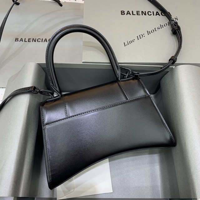 Balenciaga專櫃爆款女士小號手提包 巴黎世家牙籤紋黑帶鑽沙漏包 fyj1790